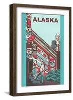 Alaska Building with Tlingit Motifs-null-Framed Art Print