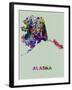 Alaska Color Splatter Map-NaxArt-Framed Art Print