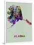 Alaska Color Splatter Map-NaxArt-Framed Art Print