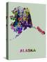 Alaska Color Splatter Map-NaxArt-Stretched Canvas