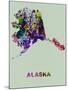 Alaska Color Splatter Map-NaxArt-Mounted Art Print