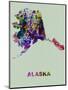 Alaska Color Splatter Map-NaxArt-Mounted Art Print