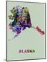 Alaska Color Splatter Map-NaxArt-Mounted Art Print