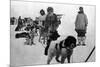 Alaska - Dog Sled Team and Men in Parkas-Lantern Press-Mounted Art Print