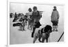 Alaska - Dog Sled Team and Men in Parkas-Lantern Press-Framed Art Print