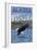 Alaska - Eagle Diving-Lantern Press-Framed Art Print