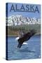 Alaska - Eagle Diving-Lantern Press-Stretched Canvas