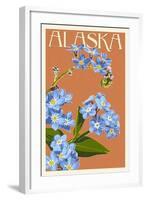 Alaska - Forget-Me-Nots-Lantern Press-Framed Art Print