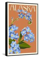 Alaska - Forget-Me-Nots-Lantern Press-Framed Stretched Canvas