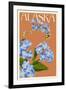 Alaska - Forget-Me-Nots-Lantern Press-Framed Art Print