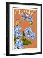 Alaska - Forget-Me-Nots-Lantern Press-Framed Art Print