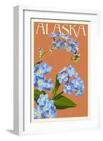 Alaska - Forget-Me-Nots-Lantern Press-Framed Art Print