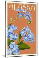 Alaska - Forget-Me-Nots-Lantern Press-Mounted Art Print