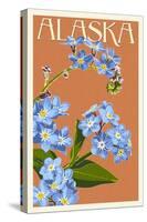 Alaska - Forget-Me-Nots-Lantern Press-Stretched Canvas