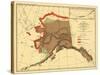 Alaska - Fox Population State Map-Lantern Press-Stretched Canvas