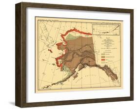 Alaska - Fox Population State Map-Lantern Press-Framed Art Print