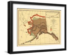 Alaska - Fox Population State Map-Lantern Press-Framed Art Print