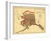 Alaska - Fox Population State Map-Lantern Press-Framed Art Print