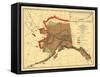 Alaska - Fox Population State Map-Lantern Press-Framed Stretched Canvas