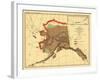Alaska - Fox Population State Map-Lantern Press-Framed Art Print