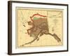 Alaska - Fox Population State Map-Lantern Press-Framed Art Print