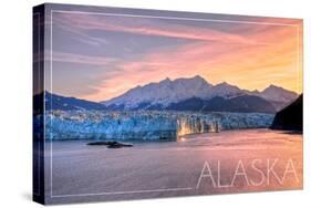 Alaska - Glacier at Sunrise-Lantern Press-Stretched Canvas