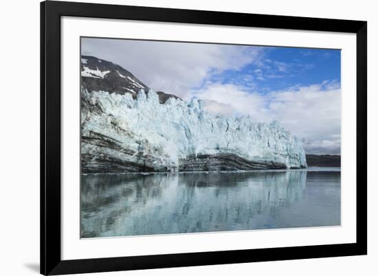 Alaska, Glacier Bay. A close-up view of Margerie Glacier with lateral moraine-Brenda Tharp-Framed Premium Photographic Print