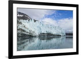 Alaska, Glacier Bay. A close-up view of Margerie Glacier with lateral moraine-Brenda Tharp-Framed Premium Photographic Print