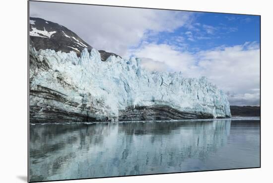 Alaska, Glacier Bay. A close-up view of Margerie Glacier with lateral moraine-Brenda Tharp-Mounted Premium Photographic Print