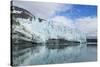 Alaska, Glacier Bay. A close-up view of Margerie Glacier with lateral moraine-Brenda Tharp-Stretched Canvas