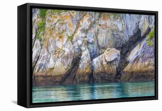 Alaska, Glacier Bay National Park. Cliff Reflects in Seawater-Jaynes Gallery-Framed Stretched Canvas