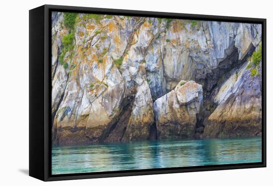 Alaska, Glacier Bay National Park. Cliff Reflects in Seawater-Jaynes Gallery-Framed Stretched Canvas