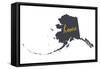 Alaska - Home State- Gray on White-Lantern Press-Framed Stretched Canvas