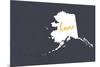 Alaska - Home State- White on Gray-Lantern Press-Mounted Premium Giclee Print