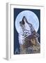 Alaska, Howling Wolf-Lantern Press-Framed Art Print
