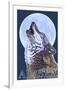 Alaska, Howling Wolf-Lantern Press-Framed Art Print