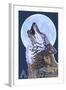 Alaska, Howling Wolf-Lantern Press-Framed Art Print