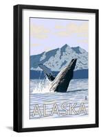 Alaska - Humpback Whale-Lantern Press-Framed Art Print