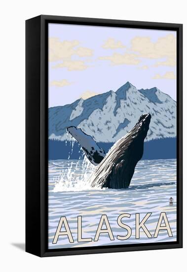 Alaska - Humpback Whale-Lantern Press-Framed Stretched Canvas