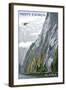Alaska - Misty Fjords and Float Plane (#2)-Lantern Press-Framed Art Print