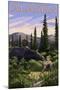 Alaska - Moose and Baby-Lantern Press-Mounted Art Print