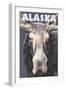 Alaska, Moose Face-Lantern Press-Framed Art Print