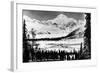 Alaska - Mt McKinley and Mt Foraka-Lantern Press-Framed Art Print