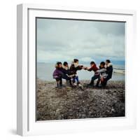 Alaska: Native Alaskan Children Playing a Game of Tug-Of-War-Ralph Crane-Framed Photographic Print