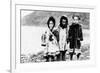 Alaska - Native Children in Parkas-Lantern Press-Framed Art Print