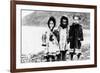 Alaska - Native Children in Parkas-Lantern Press-Framed Art Print