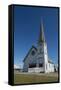 Alaska, Nome. Downtown Nome, Anvil City Square and Old St. Joseph's Hall-Cindy Miller Hopkins-Framed Stretched Canvas