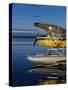 Alaska, Nondalton, Cessna Floatplane Parked on Still Waters of Six Mile Lake, Valhalla Lodge, USA-John Warburton-lee-Stretched Canvas