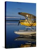 Alaska, Nondalton, Cessna Floatplane Parked on Still Waters of Six Mile Lake, Valhalla Lodge, USA-John Warburton-lee-Stretched Canvas