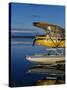 Alaska, Nondalton, Cessna Floatplane Parked on Still Waters of Six Mile Lake, Valhalla Lodge, USA-John Warburton-lee-Stretched Canvas